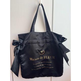 メゾンドフルール(Maison de FLEUR)のMaison de FLEUR ダブルリボントートバッグ ブラック(トートバッグ)