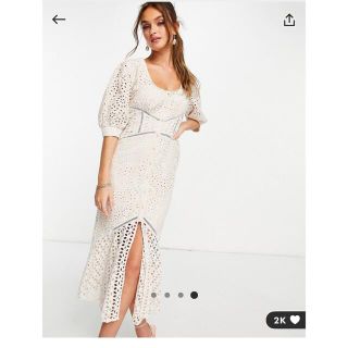 エイソス(asos)のエイソス　asos 白レースワンピース(ロングワンピース/マキシワンピース)