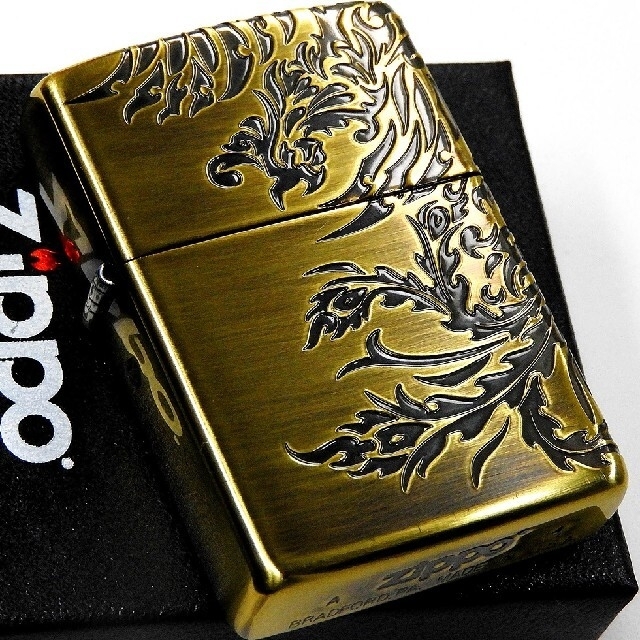 ZIPPO(ジッポー)の送料無料☆zippo☆3面加工☆アンティークゴールド☆鳳凰☆ジッポ メンズのファッション小物(タバコグッズ)の商品写真