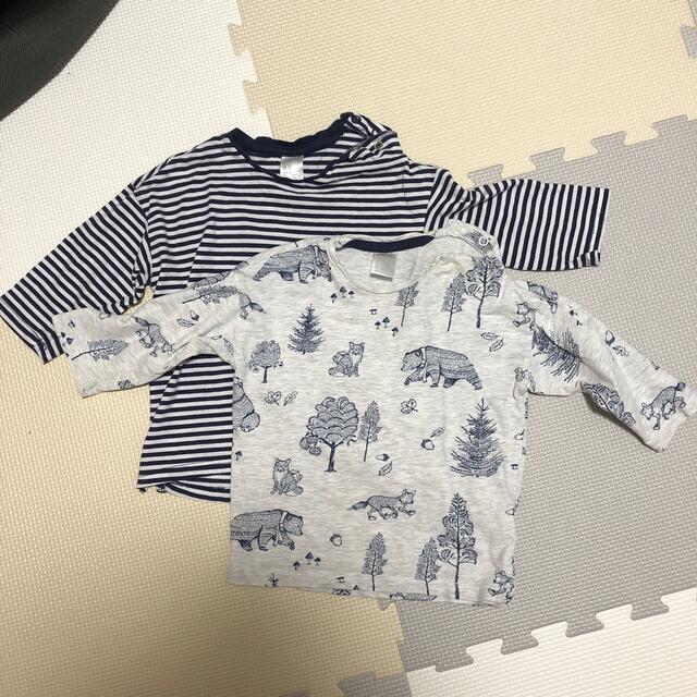 H&M(エイチアンドエム)のH&M  ロングTシャツ　2枚セット キッズ/ベビー/マタニティのベビー服(~85cm)(Ｔシャツ)の商品写真