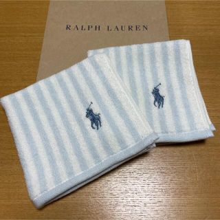 ラルフローレン(Ralph Lauren)の新品　ラルフローレン　ハンドタオル　2枚　ストライプ(ハンカチ)