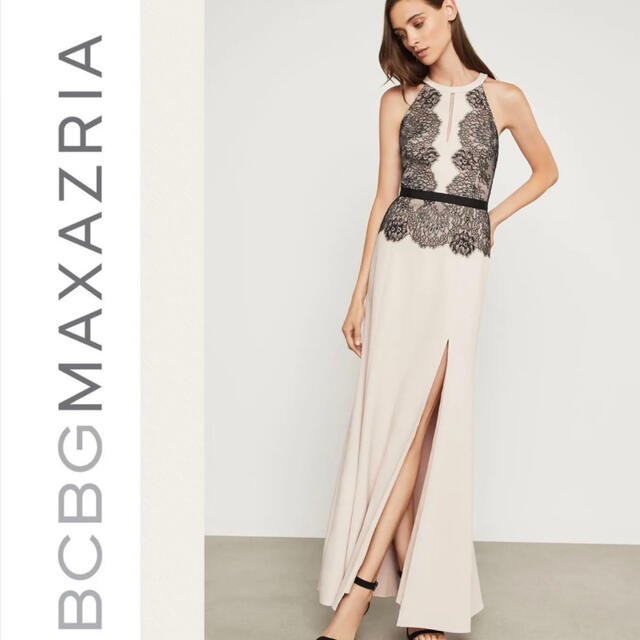 BCBG MAXAZRIA ロングドレス　PINK HALTER