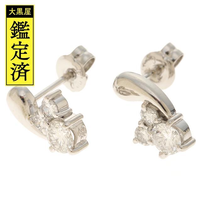 54%割引 豪華で新しい ダイヤピアス PT850 D0.36/0.34 3.1g 【205 大幅割引 ダイヤモンド ダイヤ ピアス Pt850 リング