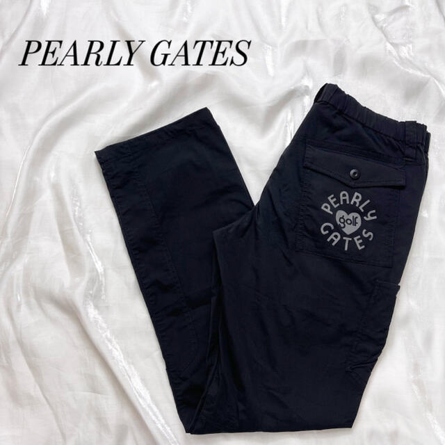 PEARLYGATES シャカシャカ　パンツ　ゴム調節　ブラック　Lサイズ　ロゴ