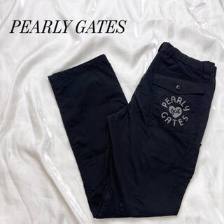 パーリーゲイツ(PEARLY GATES)のPEARLYGATES シャカシャカ　パンツ　ゴム調節　ブラック　Lサイズ　ロゴ(ウエア)