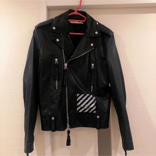 オフホワイト(OFF-WHITE)のoff-white ライダースジャケット(ライダースジャケット)