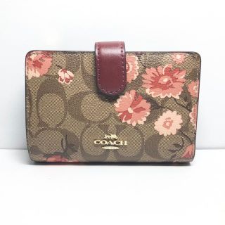 最適な材料 新品/未使用 COACH カーキマルチ 花柄 三つ折り財布 最適な材料 新品/未使用 COACH カーキマルチ 花柄 三つ折り財布
