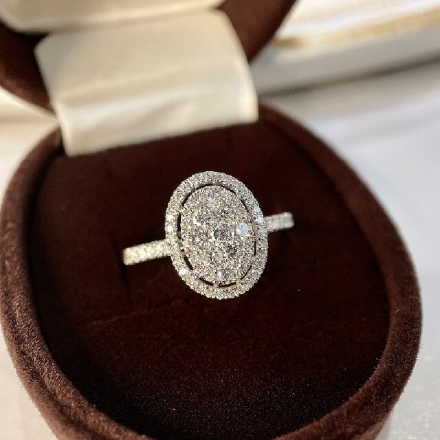 即納】 天然ダイヤモンドリング0.65ct k18 リング(指輪