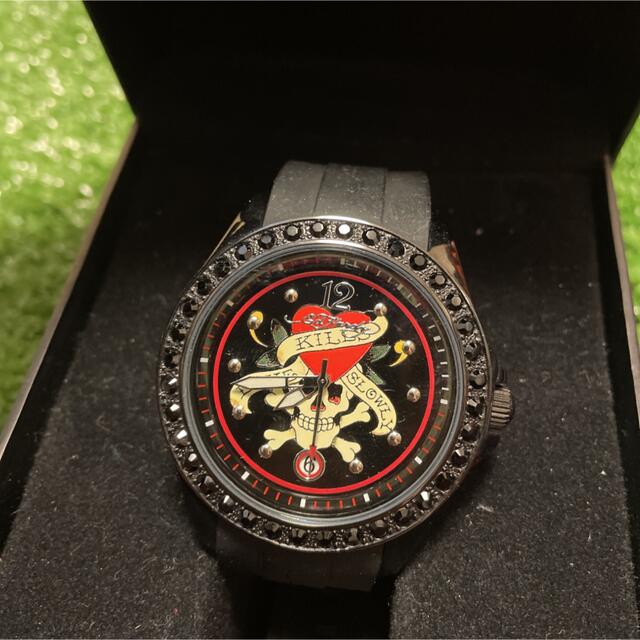 Ed Hardy(エドハーディー)の《箱無し》Ed Hardy エドハーディー 腕時計 ジャンク品 メンズの時計(腕時計(アナログ))の商品写真