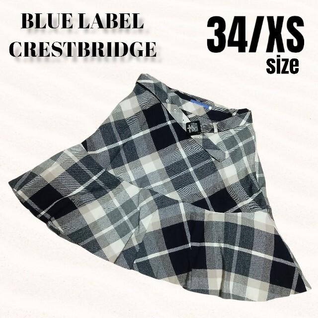 BLUE LABEL CRESTBRIDGE(ブルーレーベルクレストブリッジ)の【希少サイズ34】ブルーレーベルクレストブリッジ　ウールスカート レディースのスカート(ミニスカート)の商品写真