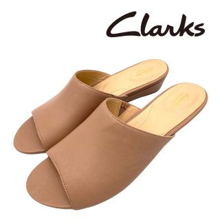 クラークス(Clarks)の【美品】Ciarks レザー サンダル ピンクベージュ 24cm(サンダル)