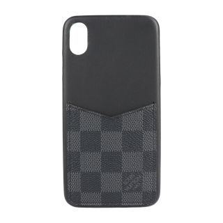 ルイヴィトン(LOUIS VUITTON)のLOUIS VUITTON ルイ ヴィトン  iPhone バンパー XS MAX その他小物 N60206 ダミエグラフィットキャンバス レザー  ブラック グレー  スマホケース ビトン 【本物保証】(その他)