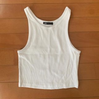 ザラ(ZARA)のZARA クロップド丈　トップス　(カットソー(半袖/袖なし))