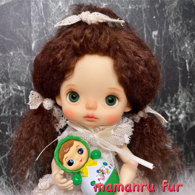 blythe _wm-685マロンツインテール⭐️チベットラムウィッグの通販 by mamanru fur｜ラクマ