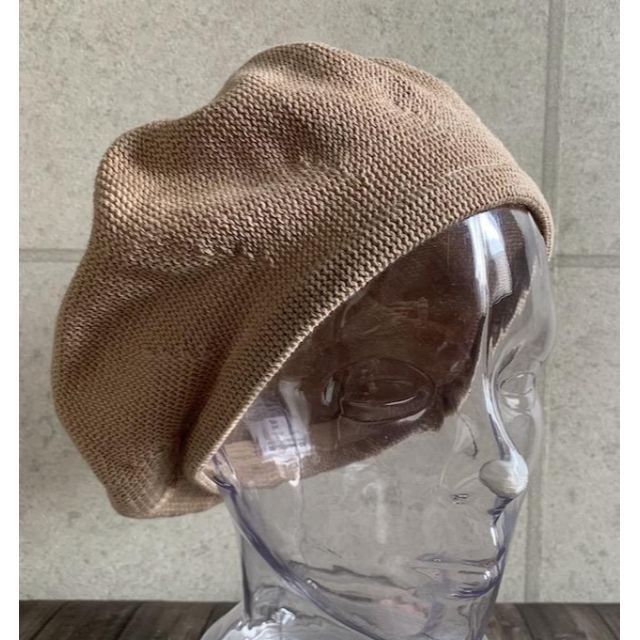 送料込 帽子 サマーニット ベレー帽 麻 綿 リネン 男女兼用 春 夏 BE レディースの帽子(ハンチング/ベレー帽)の商品写真