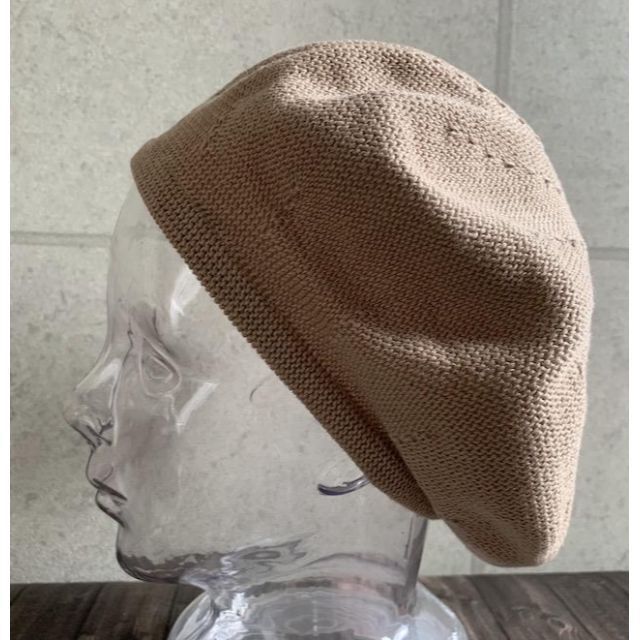 送料込 帽子 サマーニット ベレー帽 麻 綿 リネン 男女兼用 春 夏 BE レディースの帽子(ハンチング/ベレー帽)の商品写真