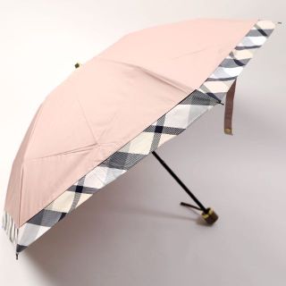 14300円新品 ブルーレーベル チェック折りたたみ傘 晴雨兼用 50cm 8862