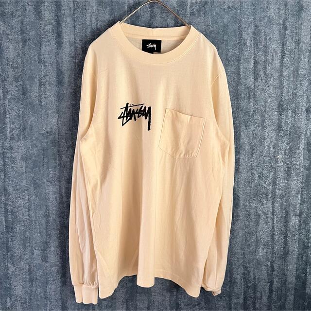 STUSSY(ステューシー)の90's STUSSY ステューシー 胸ポケット　ワンポイントロゴ　カットソー メンズのトップス(Tシャツ/カットソー(七分/長袖))の商品写真