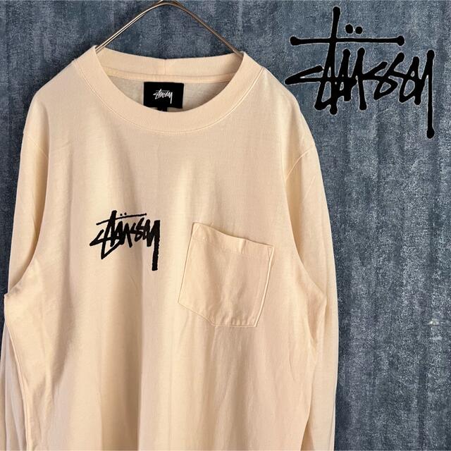 STUSSY(ステューシー)の90's STUSSY ステューシー 胸ポケット　ワンポイントロゴ　カットソー メンズのトップス(Tシャツ/カットソー(七分/長袖))の商品写真