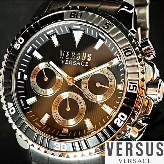 【ゴージャス】Versus Versace/メンズ腕時計/ベルサーチ/シルバー色