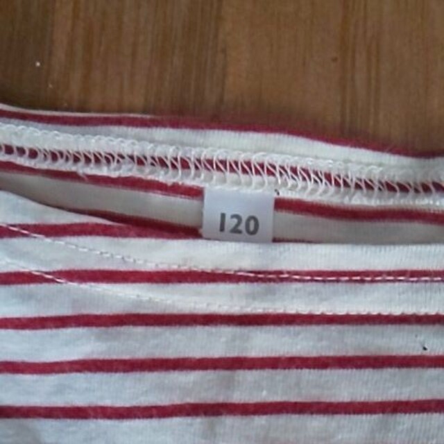MUJI (無印良品)(ムジルシリョウヒン)のボーダーカットソー チュニック 無印良品 120 キッズ/ベビー/マタニティのキッズ服女の子用(90cm~)(Tシャツ/カットソー)の商品写真