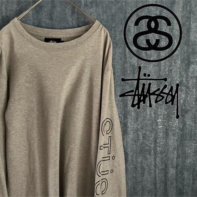 STUSSY(ステューシー)のSTUSSY  日本製　90's 袖プリントロゴ　長袖Tシャツ　カットソー メンズのトップス(Tシャツ/カットソー(七分/長袖))の商品写真