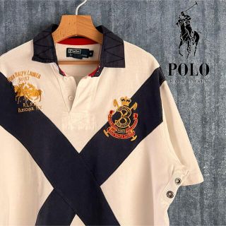 ポロラルフローレン(POLO RALPH LAUREN)のPolo by Ralph Lauren 刺繍ロゴ　半袖　ポロシャツ　レア(ポロシャツ)