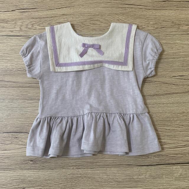 mamaraku ママラク セーラー襟 チュニック バースデイ キッズ/ベビー/マタニティのキッズ服女の子用(90cm~)(Tシャツ/カットソー)の商品写真