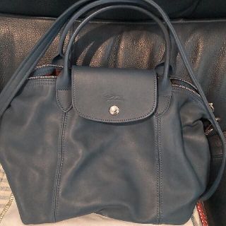 ロンシャン(LONGCHAMP)のロンシャン革プリアージュ(ブルー)(ショルダーバッグ)