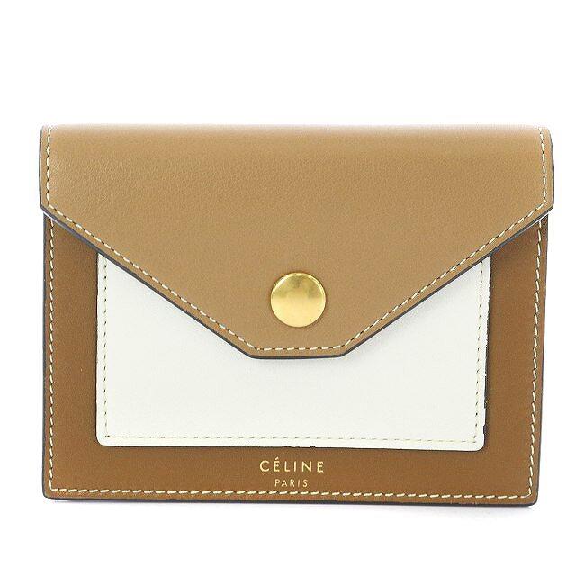 celine(セリーヌ)のセリーヌ フィービー ファイロ カードケース 名刺入れ バイカラー 茶 白 レディースのファッション小物(名刺入れ/定期入れ)の商品写真