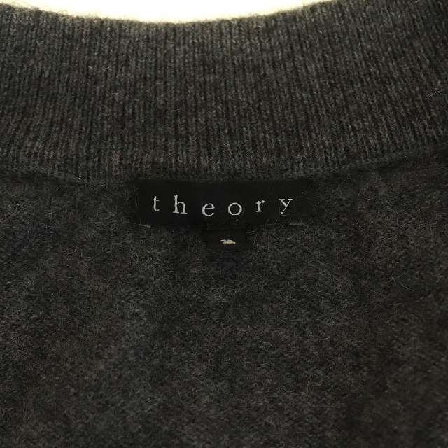 theory(セオリー)のセオリー ニット セーター Vネック プルオーバー 長袖 カシミヤ M グレー レディースのトップス(ニット/セーター)の商品写真