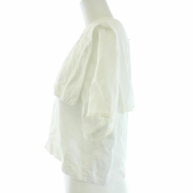 OSHIMA REI(オオシマレイ)のオオシマレイ ブラウス シャツ スクエアカラー リネン 半袖 白 ホワイト レディースのトップス(シャツ/ブラウス(半袖/袖なし))の商品写真
