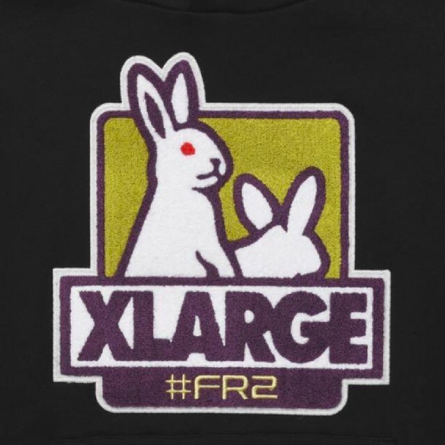 XLARGE(エクストララージ)のXLARGE × FR2  Fxxk Icon Hoodie 即完売 XL 黒 メンズのトップス(パーカー)の商品写真