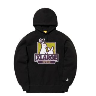 エクストララージ(XLARGE)のXLARGE × FR2  Fxxk Icon Hoodie 即完売 XL 黒(パーカー)