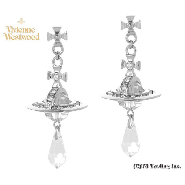 Vivienne Westwood(ヴィヴィアンウエストウッド)の美品vivienne westwood クリスタル Drop Orb ピアス レディースのアクセサリー(ピアス)の商品写真