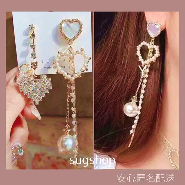 eimy istoire(エイミーイストワール)の【インポートアクセサリー】ハートパールピアス 大ぶり ロング レディースのアクセサリー(ピアス)の商品写真