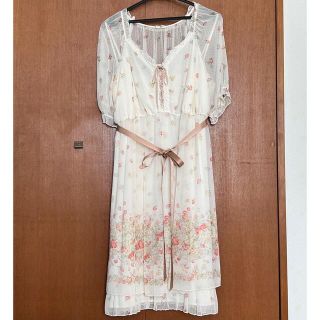 レストローズ(L'EST ROSE)のレストローズ 花柄シフォンワンピース 大きいサイズ 17号(ひざ丈ワンピース)