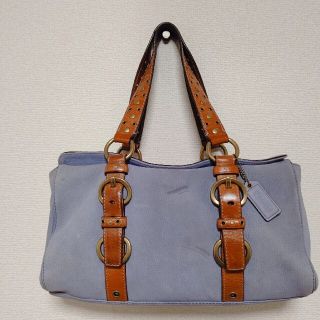 コーチ(COACH) 本革 ショルダーバッグ(レディース)(ブルー・ネイビー ...