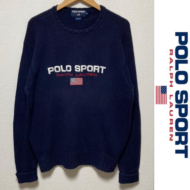 90s polosport ポロスポーツ ニット ブルー ロゴ