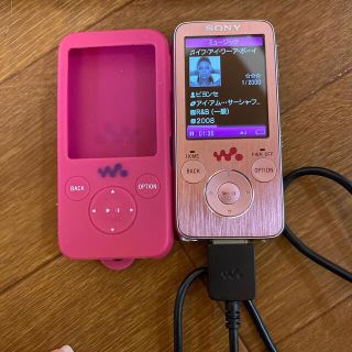 ウォークマン(WALKMAN)のWALKMAN  ウォークマン　NW-S738F 本体・ケーブル・シリコンケース(ポータブルプレーヤー)