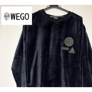 ウィゴー(WEGO)のWEGO ウィゴー ベロア スウェット トレーナー ブラック 黒メンズ M(スウェット)