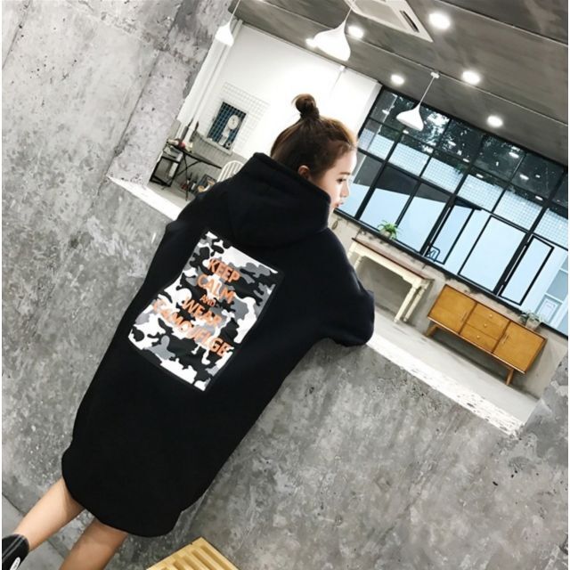【新品】大人気!LAロゴロングワンピース ストリート 韓国風 個性的 黒 3