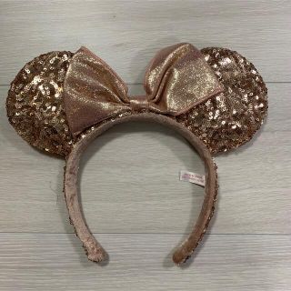 ディズニー(Disney)のディズニー　Disney カチューシャ　ミニー　スパンコール　ピンクゴールド(カチューシャ)