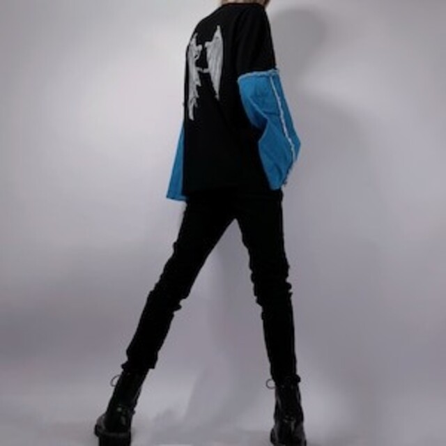NieR デニムドッキングワイドスリーブ ロングシャツ カットソー【新品】 メンズのトップス(Tシャツ/カットソー(七分/長袖))の商品写真
