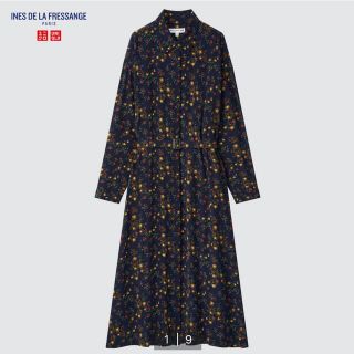 ユニクロ(UNIQLO)のLサイズ　レーヨンプリントシャツワンピース　UNIQLO(シャツ/ブラウス(長袖/七分))