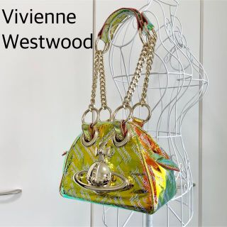 ヴィヴィアンウエストウッド(Vivienne Westwood)のVivienne Westwood ヤスミンバッグ メタリック 立体オーブ ロゴ(ハンドバッグ)