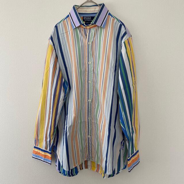 人気国産 POLO 長袖シャツ マルチカラー ストライプ 好配色の通販 by