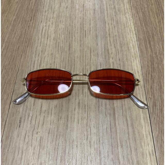 ファッション小物専用 vintage square orange sunglasses