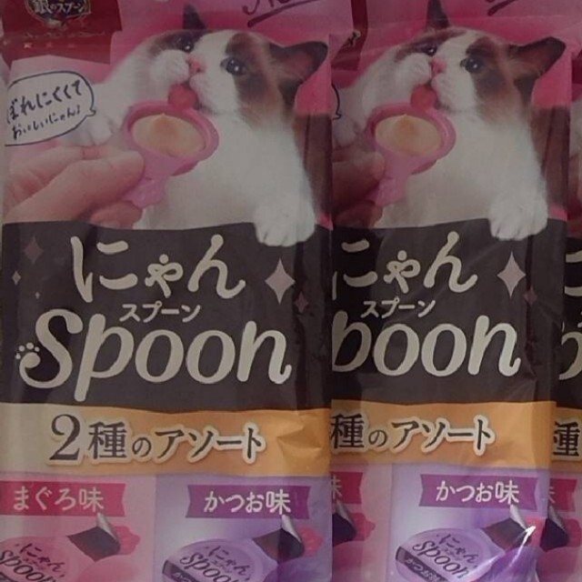 Unicharm(ユニチャーム)の④銀のスプーン 🐈️おやつにゃん spoon 🐟️まぐろ&かつお 2袋セット その他のペット用品(猫)の商品写真