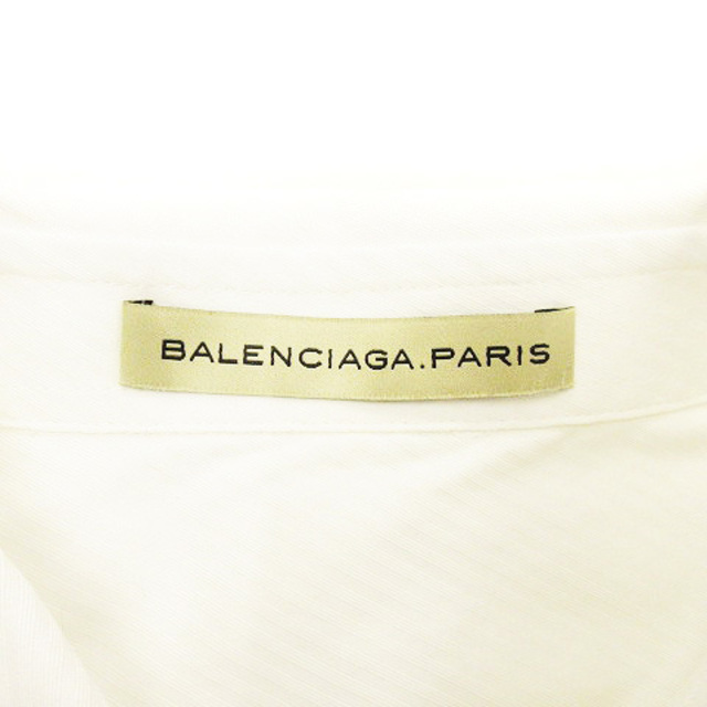 Balenciaga(バレンシアガ)のバレンシアガ シャツ シャドーストライプ 長袖 ロゴ 比翼 コットン 白 S メンズのトップス(シャツ)の商品写真